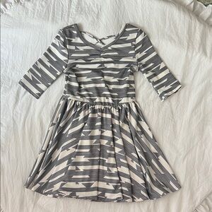 Dot Dot Smile Gray and White Casual Kids Dress